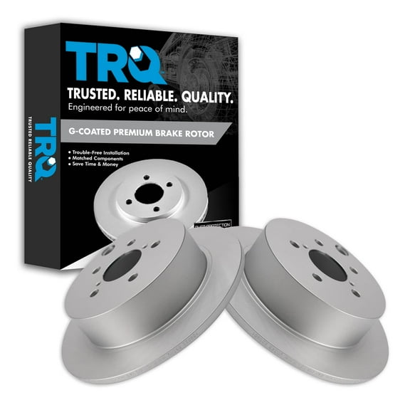 TRQ Rear Brake Rotors Set Solid Premium G-Coated Fits Select 2016-2021 Subaru Crosstrek 2014-2018 Forester 2012-2021 Impreza 2013-2015 XV Crosstrek