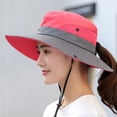 thumbnail image 3 of Yirtree Women's Ponytail Sun Hat UV Protection Foldable Mesh Wide Brim Beach Fishing Hat, 3 of 8