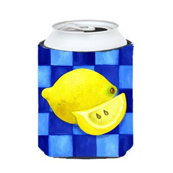 Lemon in Blue by Ute Nuhn Can or Bottle Hugger
