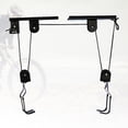 thumbnail image 2 of Mountain Bike Storage Hooks Stands Heavy Duty Bike Hangers with Ropes Up to 50KG (Black, Random Color Rope), 2 of 6