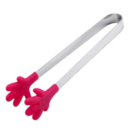 

Silicone Grill Cooking Clip Firm and Durable Easy Cleaning Cooking Tongs for Salads Ice and Cold Dishes Orange