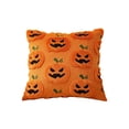 thumbnail image 2 of Halloween Ghost Pumpkin Pillow Covers 18x18 inch 1pc,Pink Tufted Fuzzy Cozy Knit Cute Spooky Pattern Soft Plush Accent Throw Pillow Cases,Sofa Cushion Cover Festive Decor for Couch Chair Bed, 2 of 5