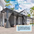 thumbnail image 6 of AECOJOY 12' x 8' Outdoor Hardtop Gazebo With Mosquito Net, Pergola for Garden, Patio, Backyard-Dark Grey, 6 of 8