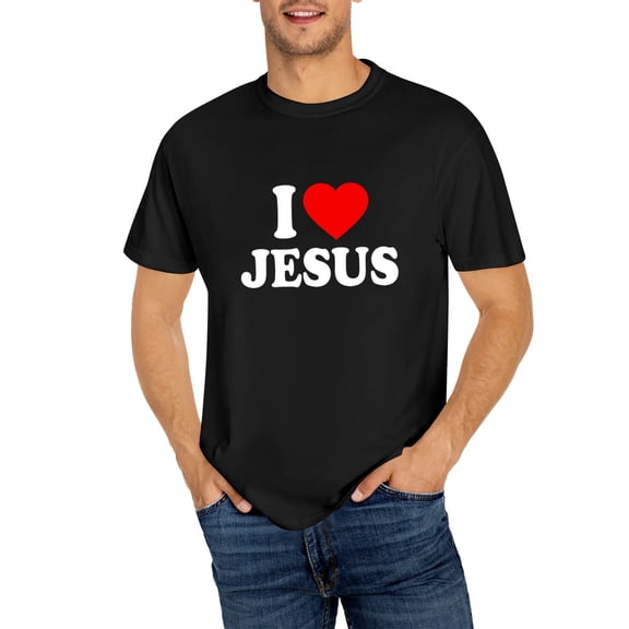 I Love Jesus I Heart Jesus Funny Jesus T-Shirt, OdeJous Funny T-Shirt Black, S