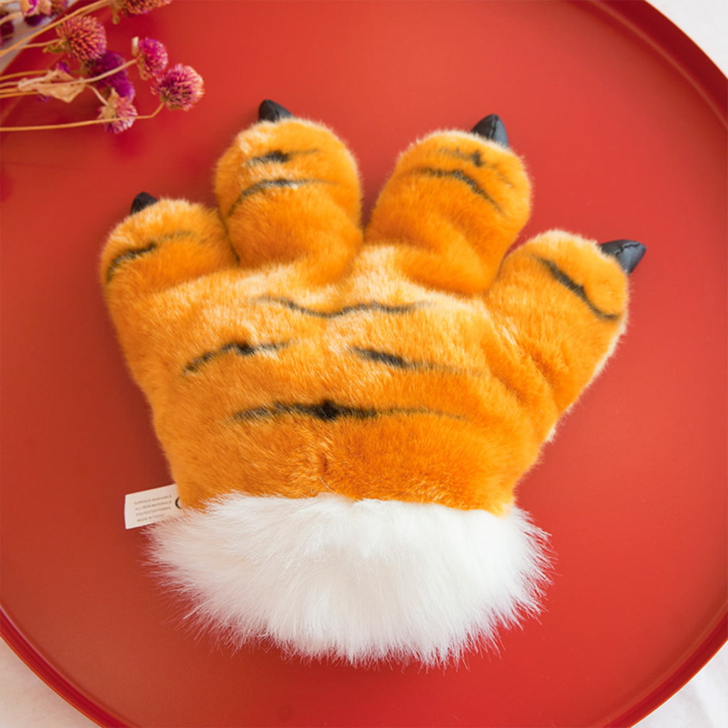 1 Pairs Cute Simulation Tiger paw Plush Toy Tiger paw Plush Gloves 