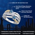 thumbnail image 2 of Gem Stone King 925 Silver and 10K Yellow Gold Persian Blue Moissanite and Moissanite and Lab Grown Diamond Engagement Ring for Women | 0.84 Cttw | Round 4MM | Birthstone | Size 9, 2 of 6