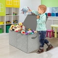 thumbnail image 4 of Sorbus Toy Chest with Flip-Top Lid, Kids Collapsible Large Toy Box Storage, Playroom Closet Organization (Chevron Gray), 4 of 5