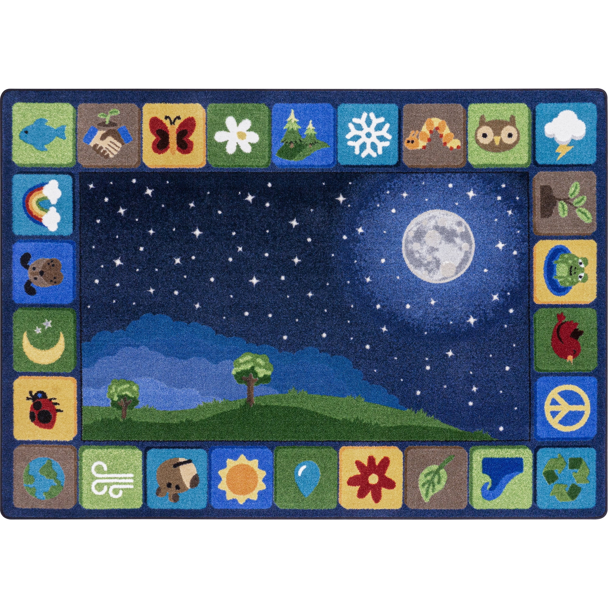 Joy Carpets Peaceful Planet 5'4" x 7'8" Indoor Area Rug in Color Multi