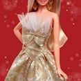 thumbnail image 4 of Barbie Signature 2025 Holiday Barbie Fashion Doll, Seasonal Collector, Blonde with Silver & Gold Gown, 4 of 7