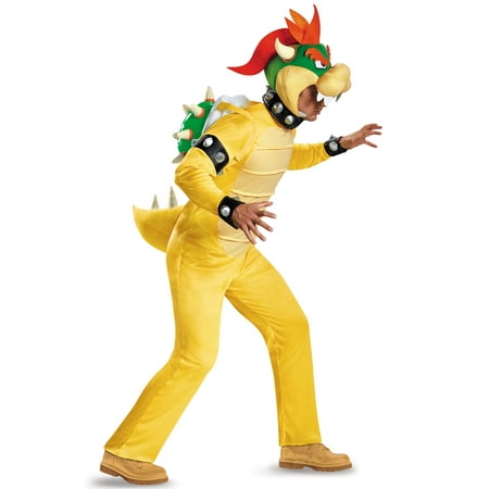 Super Mario: Deluxe Bowser Men's Adult Halloween Costume, XL