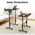 thumbnail image 4 of Adjustable Standing Desk for Walking Pad Treadmill Mobile Stand Up Desk with Wheels, Portable Walking Pad Table Stand, Rolling Laptop Cart for Standing or Sitting Home Office Desks, Black, 4 of 9