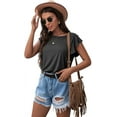 thumbnail image 6 of JWD Summer Ruffle Short Sleeve Knit Tunic Tops Shirts Tank Tee Blouse For Women, 6 of 7