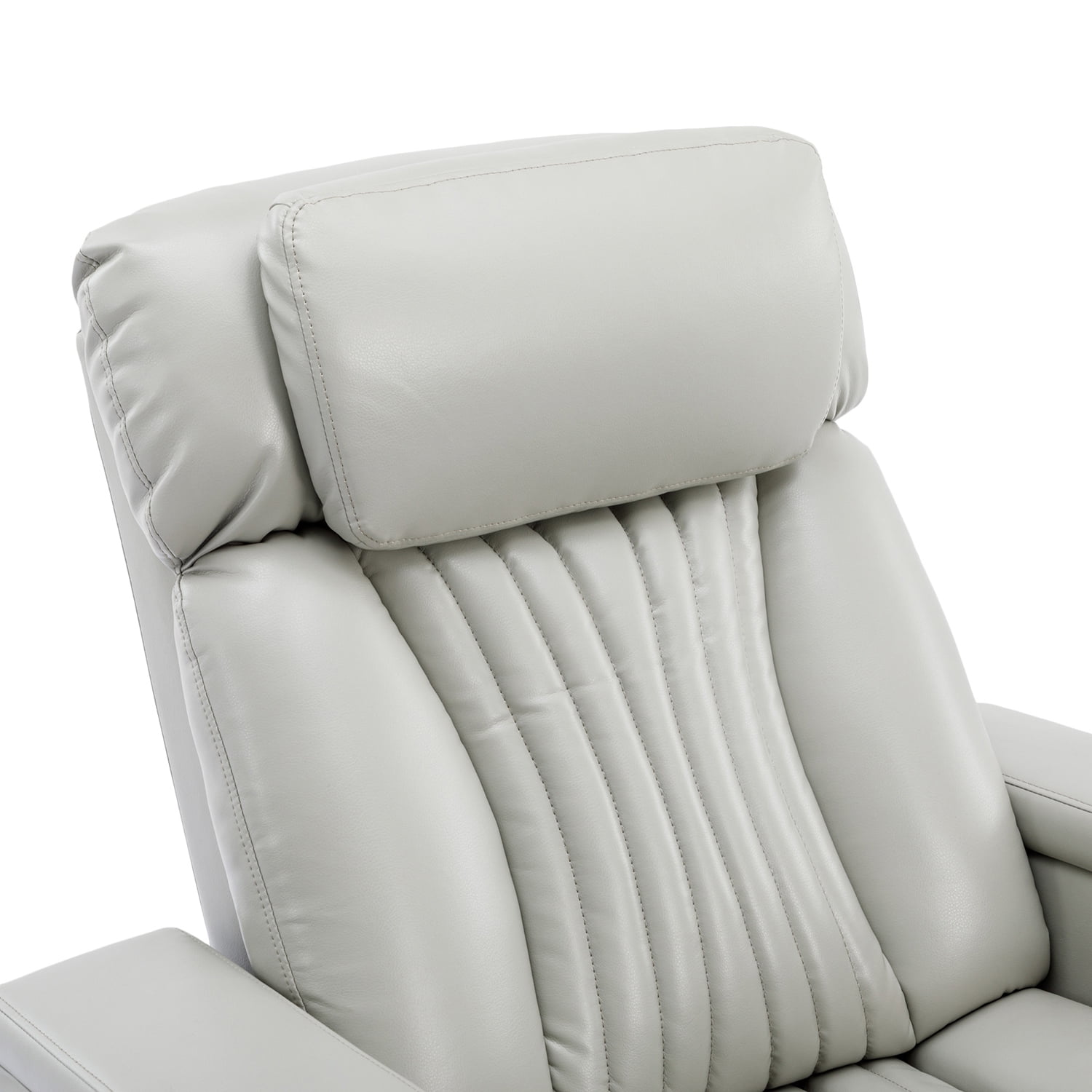 Kadyn 270° Power Swivel Rocker Recliner, PU Leather Recliner Chair with LED Light Strip, Cup Holder and 360° Swivel Tray Table, Modern Power Swivel Recliner with Cell Phone Holder, Grey Kadyn 270° Power Swivel Rocker Recliner, PU Leather Recliner Chair with LED Light Strip, Cup Holder and 360° Swivel Tray Table, Modern Power Swivel Recliner with Cell Phone Holder, Grey