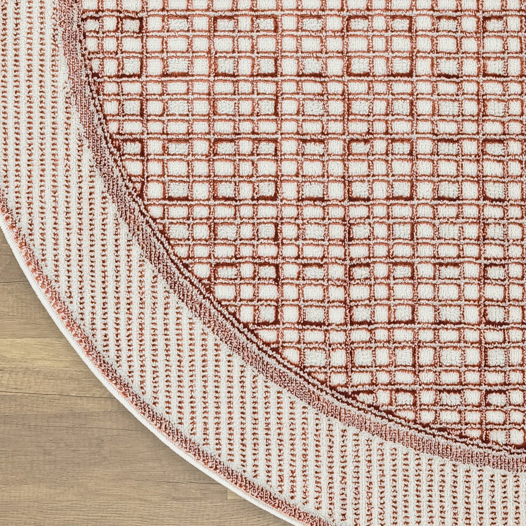 Nourison Nordic 8' x Round Brick Ivory Modern Indoor Rug
