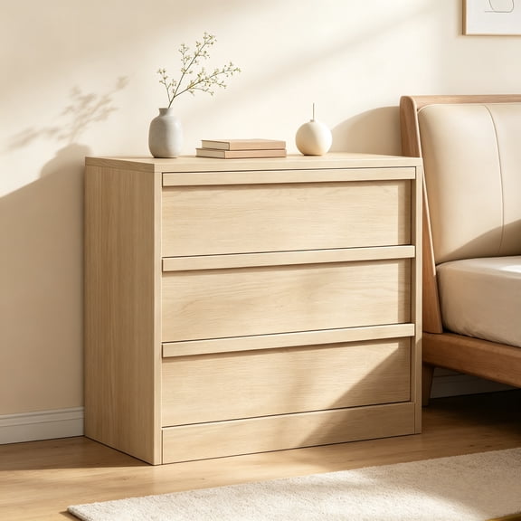 3 Drawer Freestanding Dresser for Bedroom, Storage Chest Nightstand End Table for Living Room, Nursery, Entryway