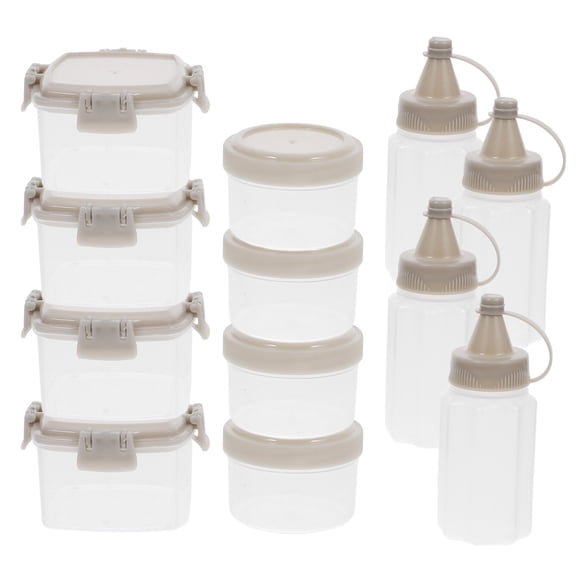 Kit de 12 botellas y cajas reutilizables para salsa, contenedor para kétchup y especias