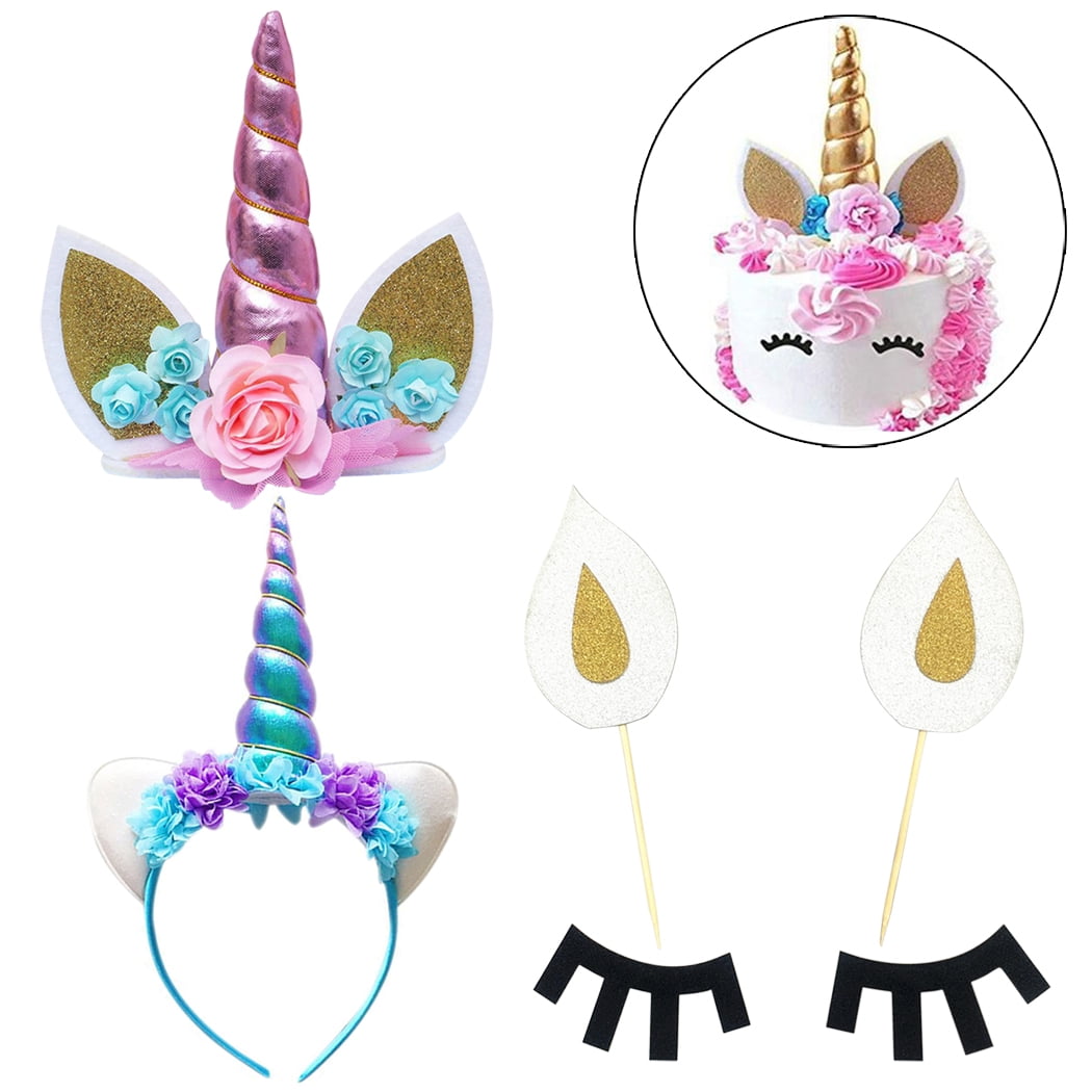 unicorn cake topper unicorn headband party cake decoration for birthday party golden walmart com