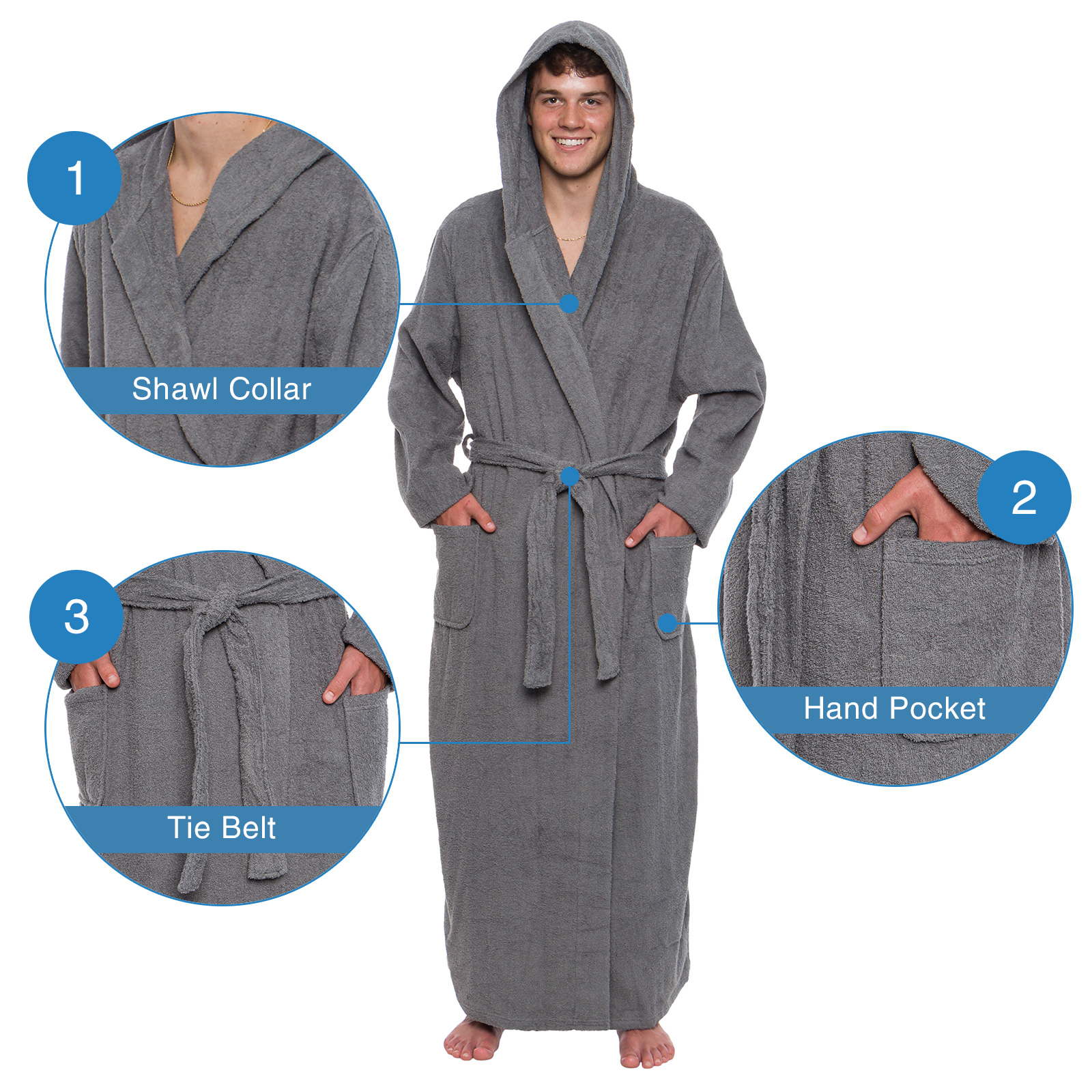 big and tall mens cotton robes