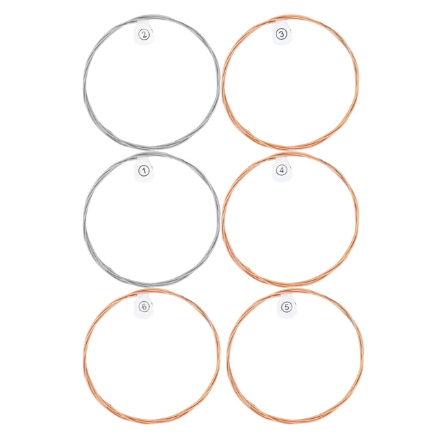 DEEPCRAFF 6Pcs Guitar Replaceable Strings Assorted Color for Folk Acoustic Guitar with Clear Comfortable Sound