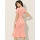 thumbnail image 4 of Vestido de trabajo vintage Allegra K ajustado de sirena de manga corta Rosa M, 4 of 6