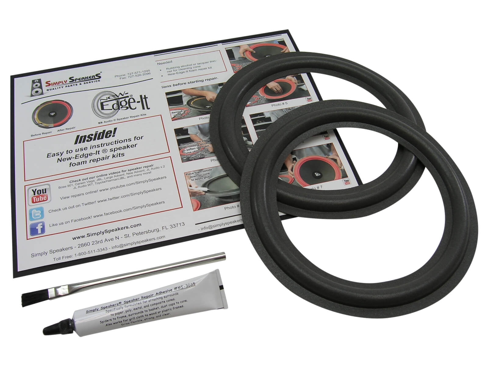 Infinity 8" Foam Speaker Repair Kit FSK8 (PAIR)