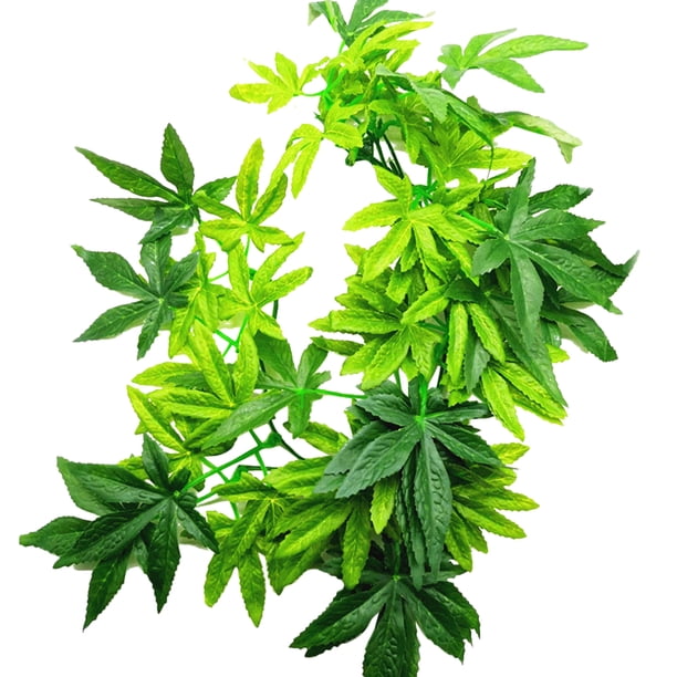 Planta acuática artificial colgante para acuario, pecera, decoración de hojas verdes, 50 cm