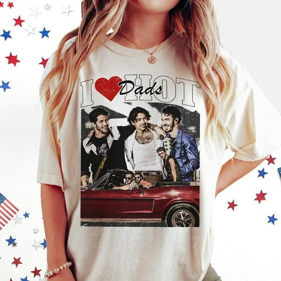 Vintage Jonas I Love Hot Dads Music Shirt