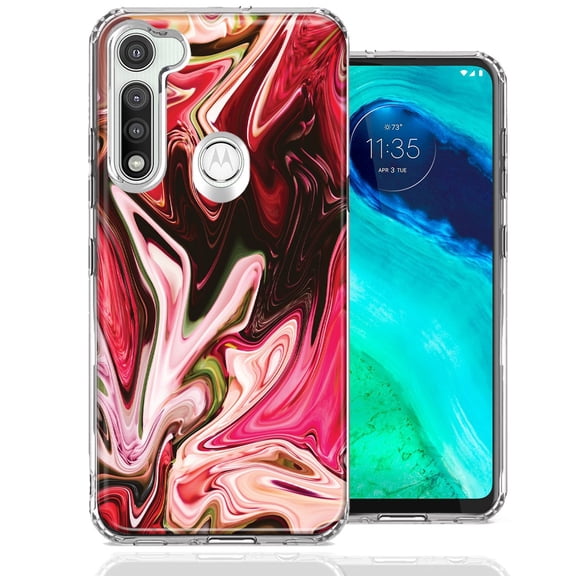 MUNDAZE For Motorola Moto G Fast Pink Abstract Design Double Layer Phone Case Cover