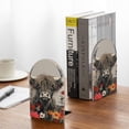 thumbnail image 5 of Susaid Butterfly Cow With Flowers Print Wooden Bookends Decorative Book Ends for Shelves Heavy Books Holder Organizer Non-Slip Desk Book End for Kids Room Office School 1 Pairs, 5 of 8