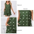 thumbnail image 4 of Mujeres corazón imprimir ruffle pijamas set crewneck Tank Top slant Pocket Pantalones cortos 2 unidades dormir loungewear, 4 of 6