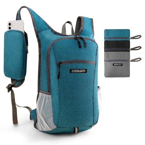 Mochila de Senderismo ESDLKH Pequeña 15L con Porta Celular Desmontable