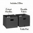 thumbnail image 2 of Kids Two Piece Folding Storage Bin - Charcoal Gray, 2 of 6