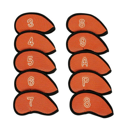 10x Golf Club Headcovers Golf Training Equipment Head Protection Guard, Golf Iron Covers Set Golf Club Head Covers for Most Irons Head, Travel