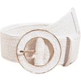 thumbnail image 1 of SHIQI-Women's Round Buckle Straw Waist Belts Boho Belt, 1 of 4