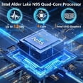 thumbnail image 2 of SANPTENT 16 inch 1920x1200 IPS FHD Laptop Computer, 16GB DDR4 RAM 512GB SSD, Intel Quad-Core Alder Lake N95, UHD Graphics, Wi-Fi, Bluetooth, Backlit Keyboard, Fingerprint, Windows 11 Pro, 2 of 7