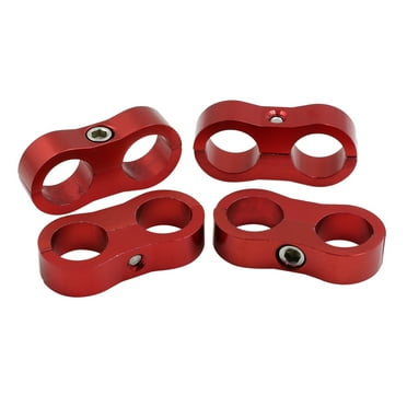 4 Pcs AN10 19mm Red Aluminium Alloy Fuel Oil Pipe Tube Holder Connector