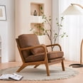 thumbnail image 3 of paproos Accent Chair, Leisure Single Sofa with Wood Feet, Velvet Single Lounge Chair for Bedroom, Living Room, Modern Comfy Reading Chair, 3 of 10