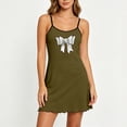 thumbnail image 5 of Blmnix Cute Nightgowns Nightgowns for Women Chemises Short Nightgowns Sleep Shirt Above-the-Knee Sleeveless Crew Neck Green Womens Summer Nightgowns, 5 of 5