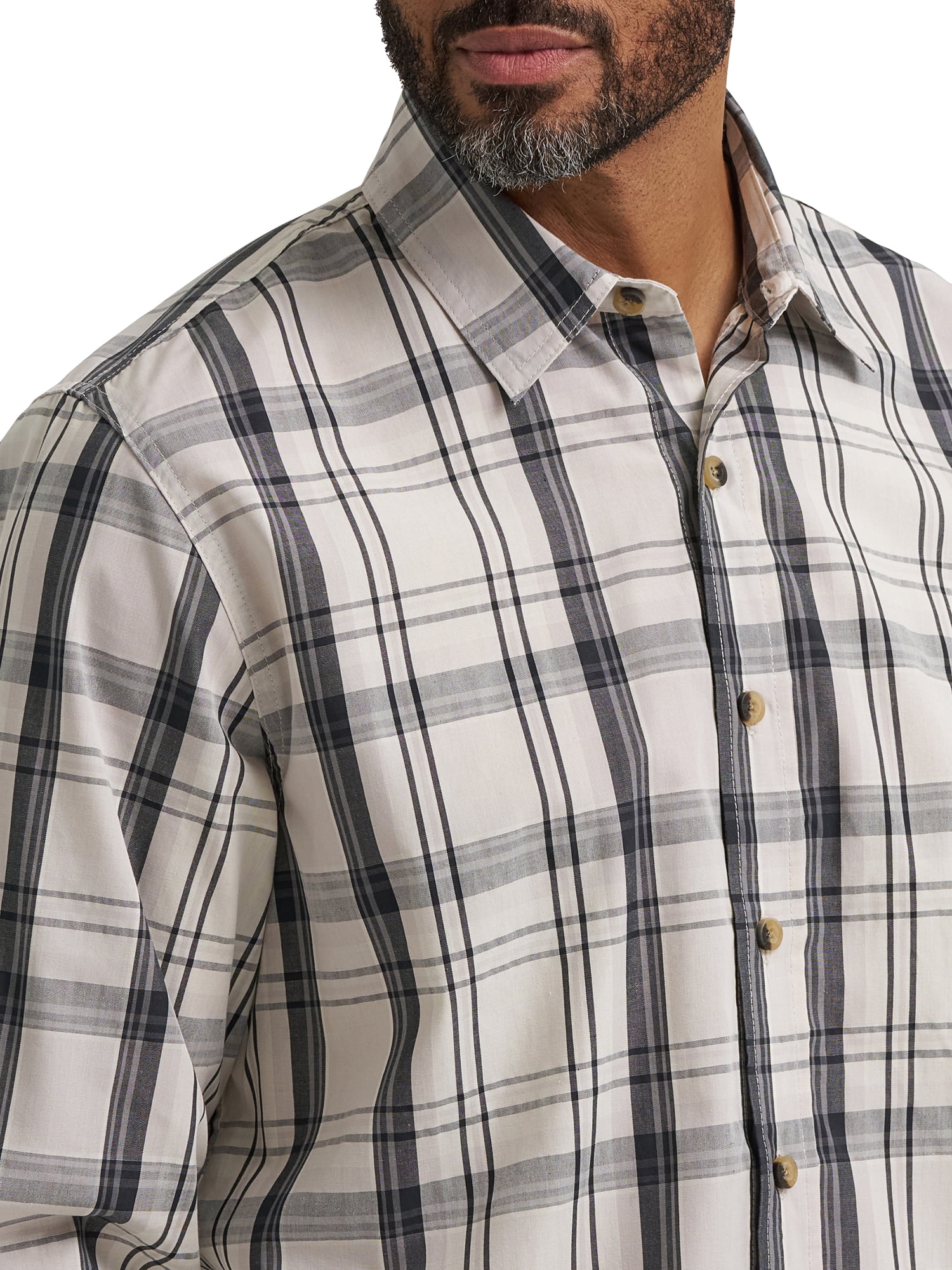 Wrangler® Men's Long Sleeve Plaid Shirt, Sizes S-5XL