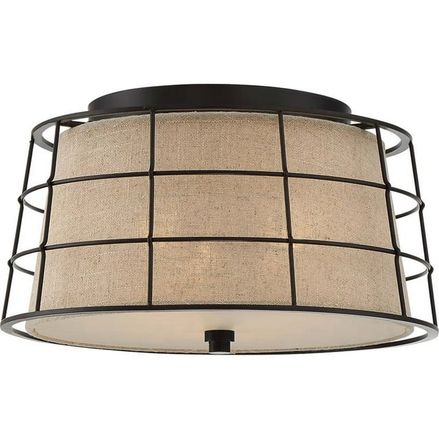 Quoizel Landings Medium Flush Mount in Mottled Cocoa