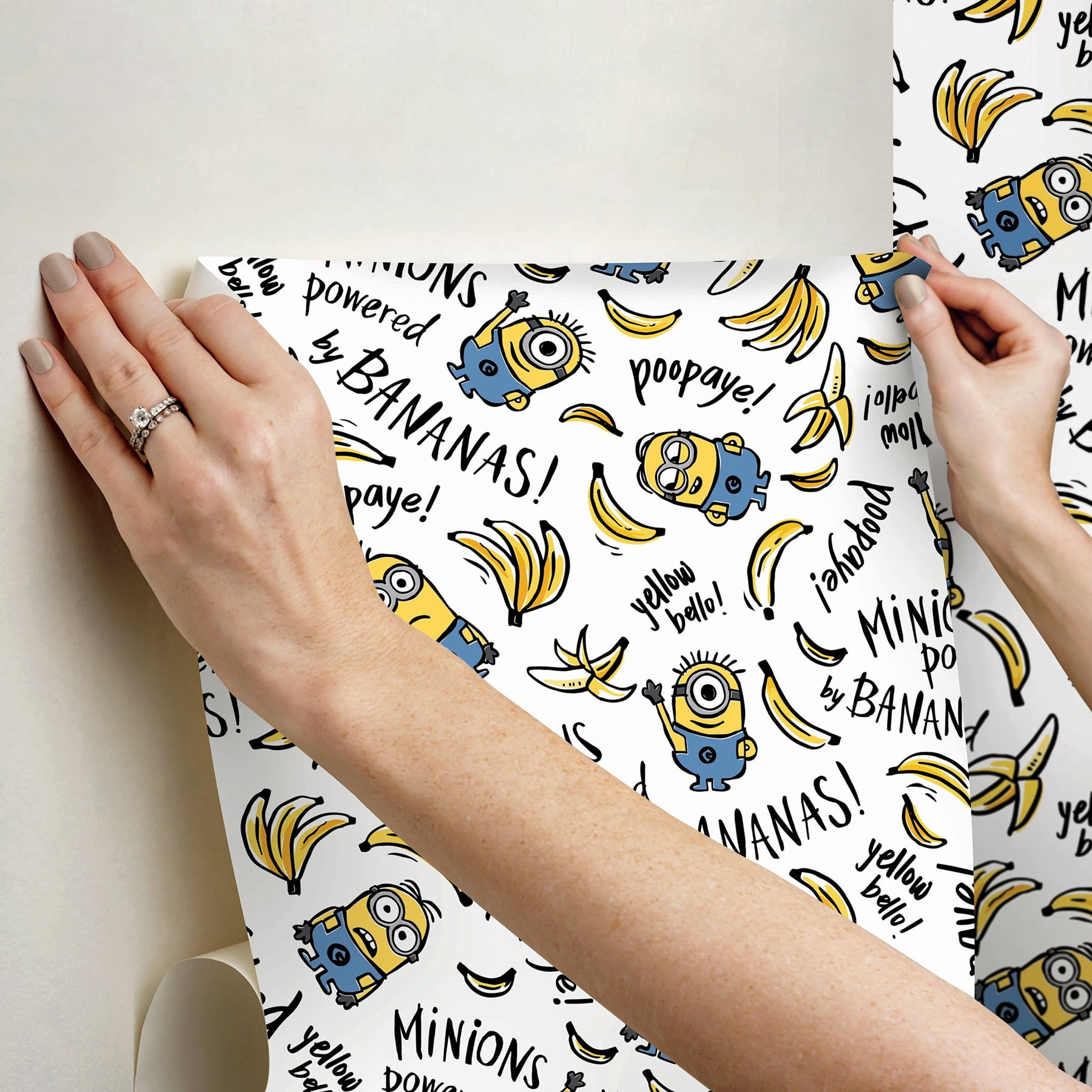 Universal Minions Powered by Bananas Peel and Stick Wallpaper by RoomMates