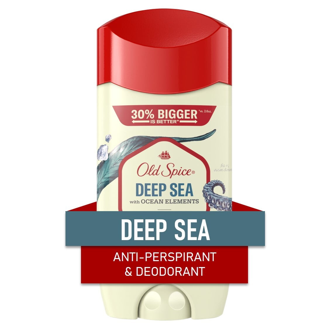 Old Spice Invisible Solid Antiperspirant Deodorant for Men, Deep Sea, 3.4 oz