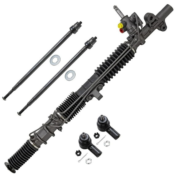 Detroit Axle - 6pc Rack and Pinion Kit for 02-06 Honda CR-V, Power Steering Rack and Pinion Suspension Outer & Inner Tie Rods 2002 2003 2004 2005 2006 Replacement