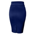 thumbnail image 2 of J. METHOD Women's Midi Skirt Stretch Knit Bodycon Slim Fit Office Elastic Waist Pencil Solid Skirts Made in USA NEWSK10 Navy M, 2 of 5
