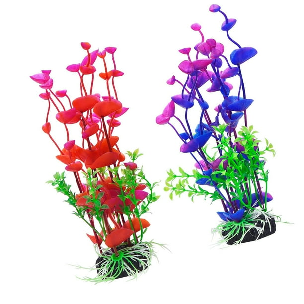 2 Pack 7.5 inch Artificial Aquatic Plants Aquarium Plastic Plants for