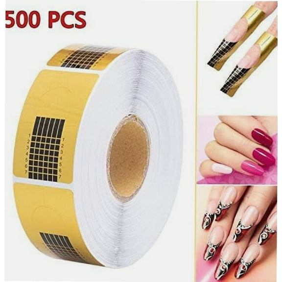 500PCS Nail Forms Extension Sticker,Self-adhesive Nail Formers Tips Sculpting Guide Stickers for polygel and Acrylic Gel Nails