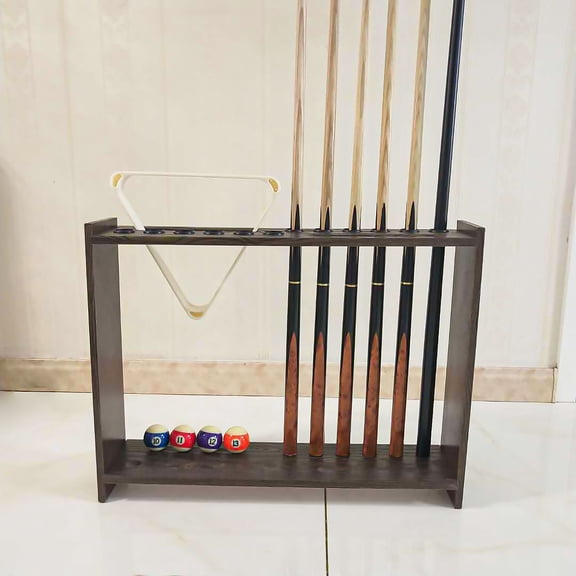 DENEST 12 Hole Pool Cue Rack Stick Holder Billiard Cue Rack Wood Organizer Floor Stand