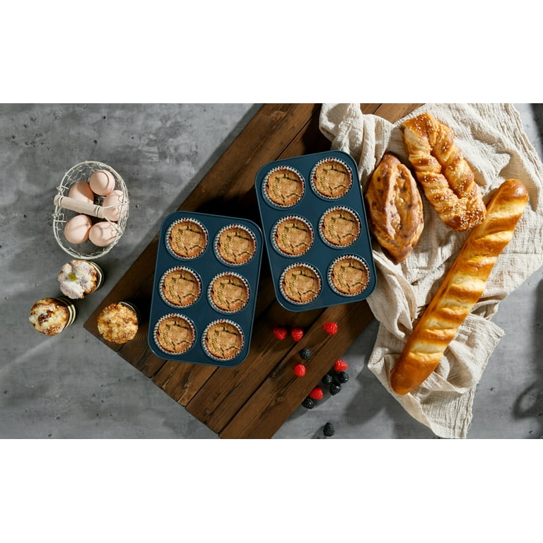 Kitchen Details 6 Cup Texas Muffin Pan, Grey