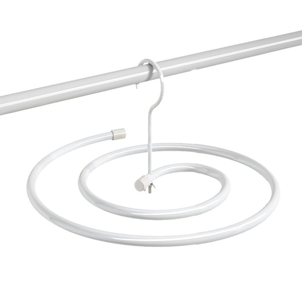 Bewildely Percha espiral innovadora de 2 piezas, giratoria, ahorra espacio, plegable, no se deforma fácilmente. Almacenamiento y organización del hogar blanco