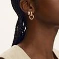 thumbnail image 3 of GDCOIN Double Hoop Earrings 14K Gold Plated Small Simple Everyday Jewelry for Women, 3 of 10